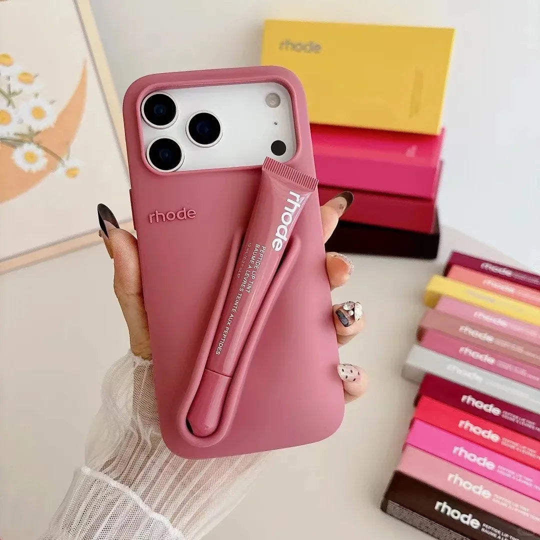 Brand Soft Silicone Case for IPhone17 16 15 14 13 12 11 Pro Max Plus Air Lipstick Portable Phone Case Without Lip Gloss and Box
