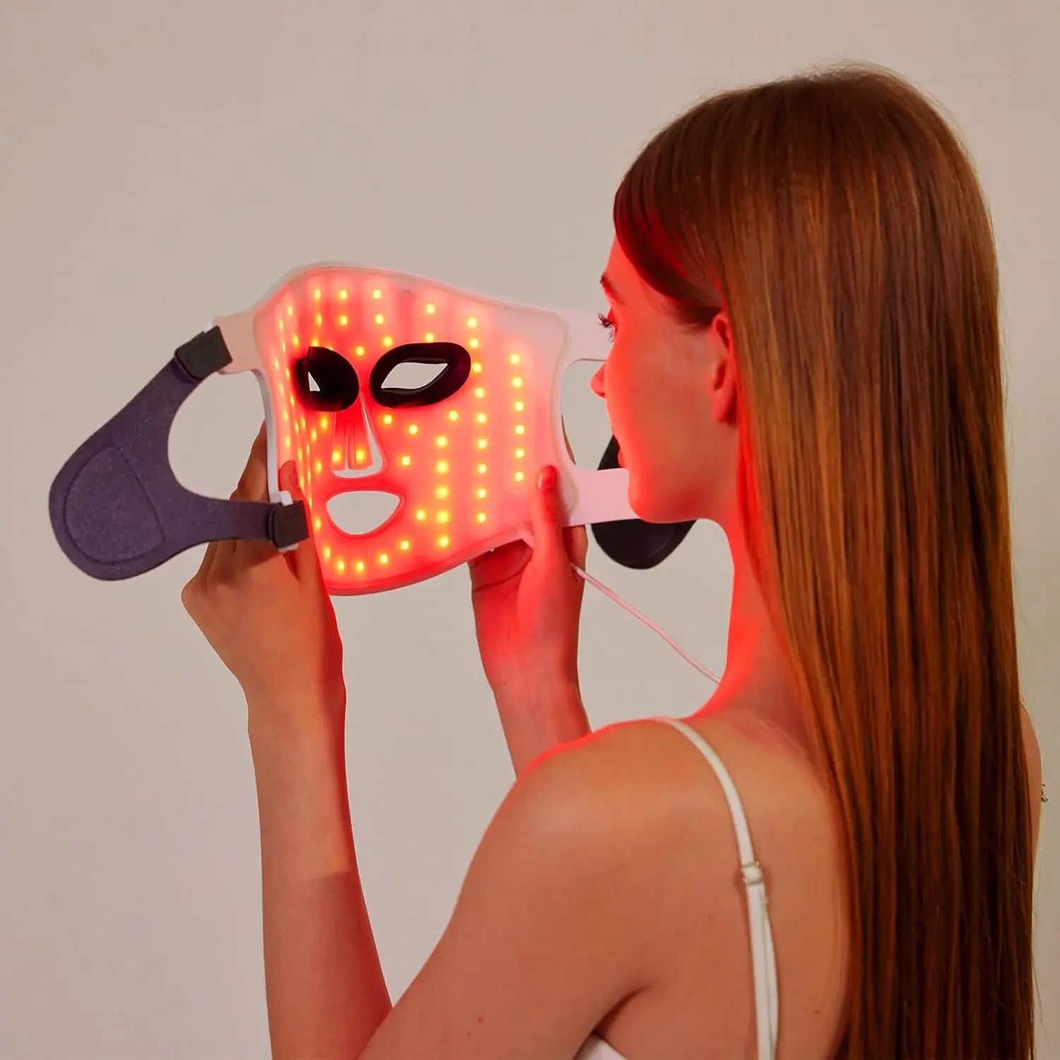 Hello Face Portable Red Infrared Blue LED Light Therapy Face Mask Acne Treatment, Skin Rejuvenation, Home Use for All Skin Types