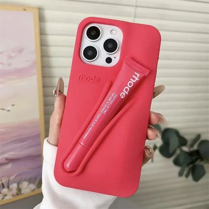 Brand Soft Silicone Case for IPhone17 16 15 14 13 12 11 Pro Max Plus Air Lipstick Portable Phone Case Without Lip Gloss and Box