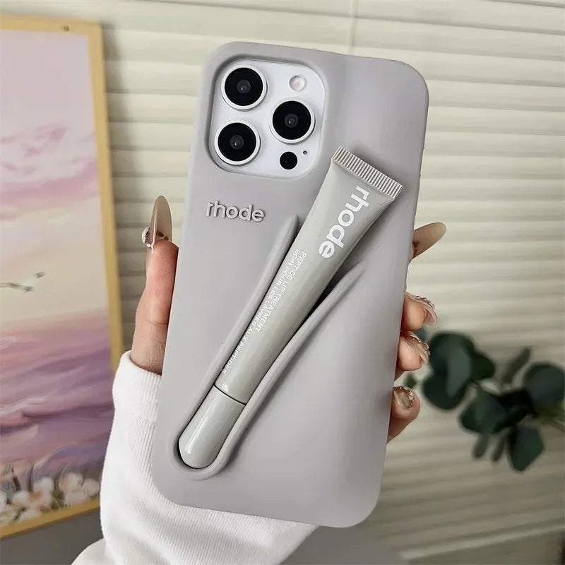 Brand Soft Silicone Case for IPhone17 16 15 14 13 12 11 Pro Max Plus Air Lipstick Portable Phone Case Without Lip Gloss and Box