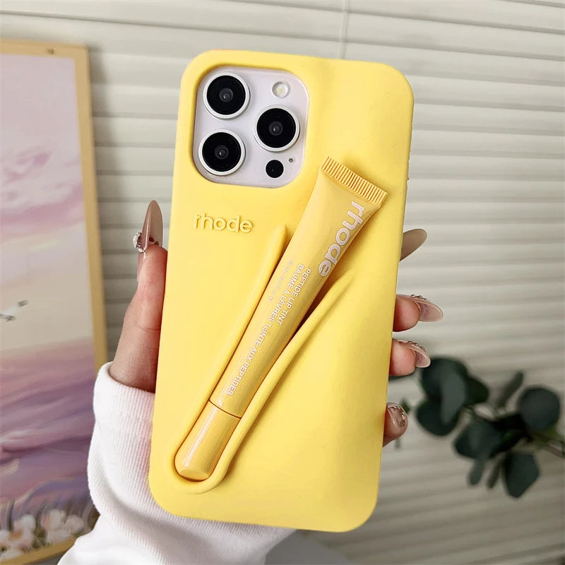 Brand Soft Silicone Case for IPhone17 16 15 14 13 12 11 Pro Max Plus Air Lipstick Portable Phone Case Without Lip Gloss and Box