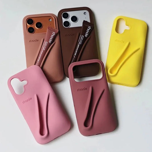 Brand Soft Silicone Case for IPhone17 16 15 14 13 12 11 Pro Max Plus Air Lipstick Portable Phone Case Without Lip Gloss and Box